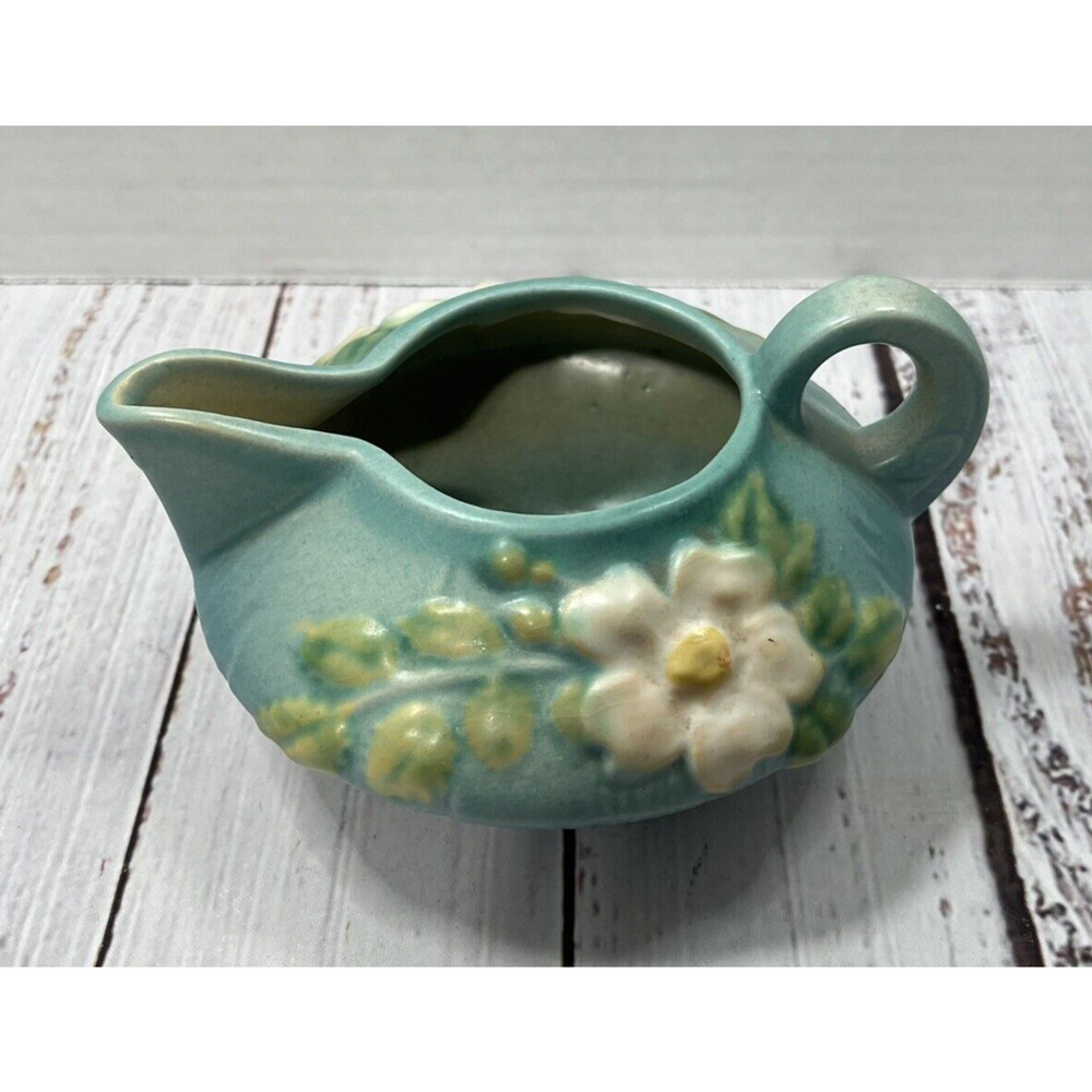 1940's‎ Roseville White Rose Creamer MCM Mid Century Modern